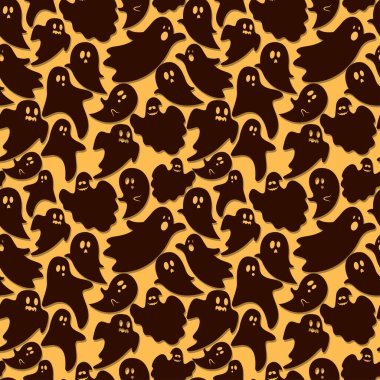 Hayalet karalamalı şirin cadılar bayramı deseni