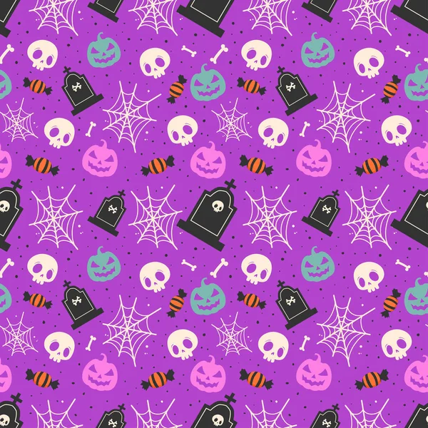 Boldog Halloween Vagy Party Meghívó Háttér Halloween Mintát Minta Pókhálókkal — Stock Vector