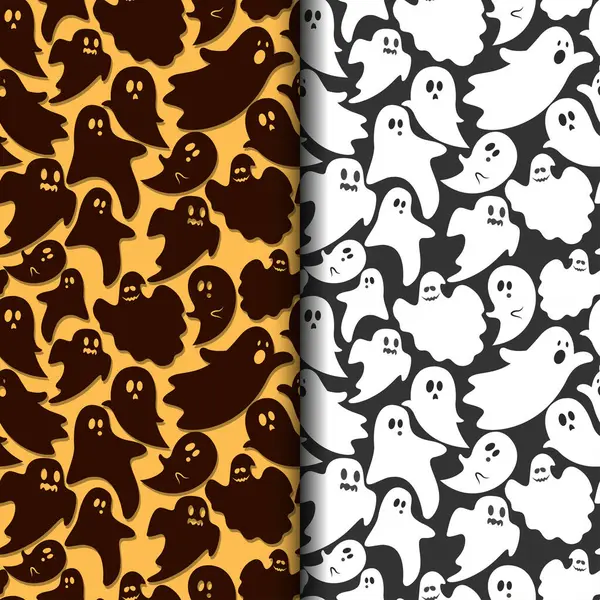 Halloween Søde Spøgelse Mønstre Sæt – Stock-vektor