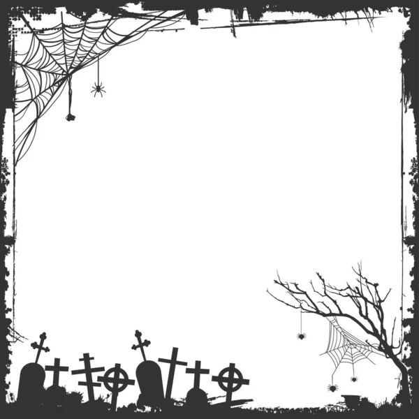 Halloween Frame Border Silhouette Halloween Elements — Stock Vector