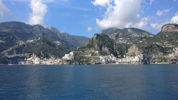 Amalfi Pobřeží Krásné Letní Den Letní Dovolená Cestování — Stock fotografie