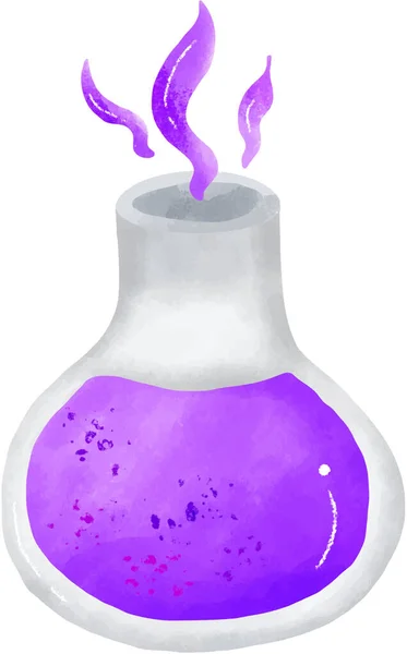 Enchanting Halloween Purple Magic Potion Watercolor Style — Stock Photo, Image