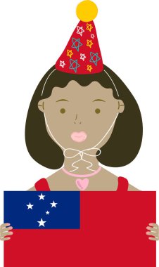 Amerika kostümlü şirin küçük kız.