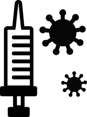 Virüs düz simge vektör eli çizildi