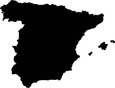 map of spain on white clipart