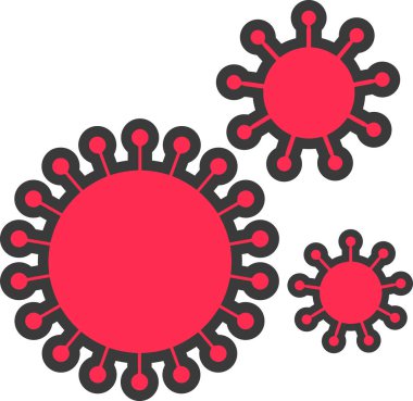 Virüs düz simge vektör eli çizildi