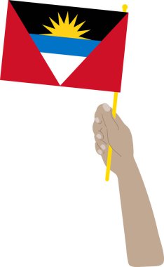 Barkod, antika ve barbuda bayrağı. vektör illüstrasyonu.