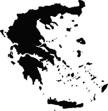 Avrupa harita vektörü haritası. El çizimi minimalizm tarzı.