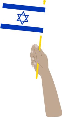 hand holding the flag of israel clipart