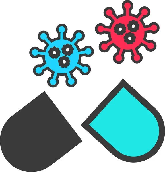 Virus Plano Icono Vector Dibujado Mano — Vector de stock