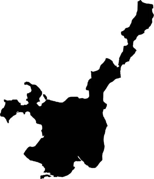 Mappa Nera Del Paese Della Nuova Zelanda Nuova Zelanda — Vettoriale Stock