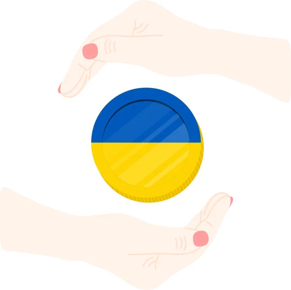 Bandeira Ucrânia Mão —  Vetores de Stock