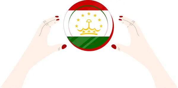 Hand Som Bär Flagga Oman — Stock vektor