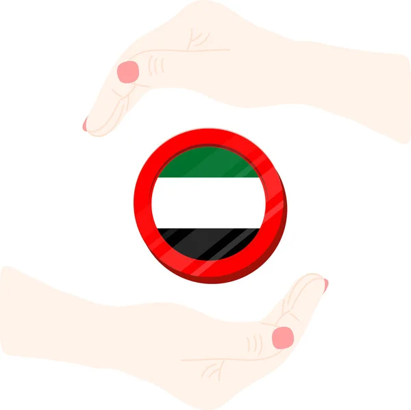 アラブ首長国連邦旗手描き アラブ首長国連邦ディルハム手描き — ストックベクタ