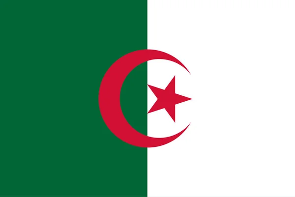 Wyciągnięta Ręka Flagi Algierii Wyciągnięta Ręka Dinara Algierskiego — Wektor stockowy