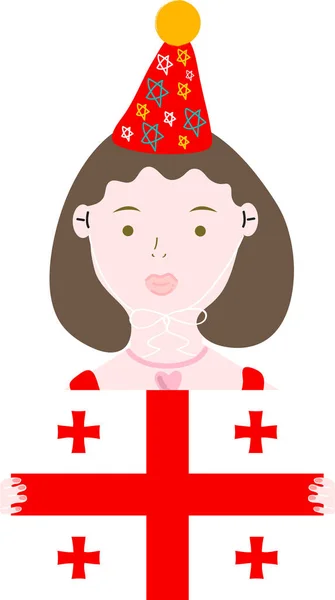 Симпатичная Девушка Национальном Костюме Англии — стоковый вектор