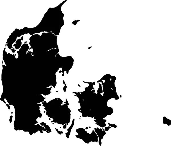 Europa Nordic Denmark Mapa Mapa Vetor Map Hand Desenhado Estilo — Vetor de Stock
