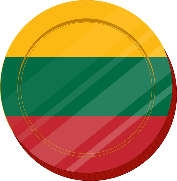Kulatý Odznak Vlajkou Lituánie — Stockový vektor