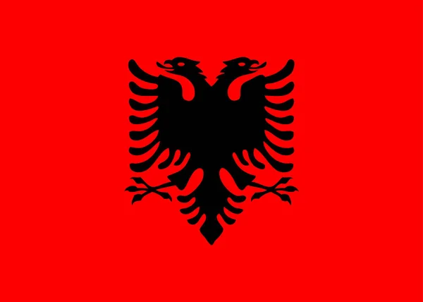 Albania Bandera Dibujada Mano Lek Albanés Dibujado Mano — Vector de stock