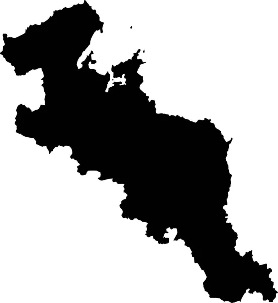 Czarna Sylwetka Mapy Kraju Włoskiego — Wektor stockowy