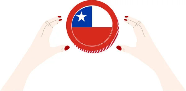 チリの旗手描き チリペソ手描き — ストックベクタ