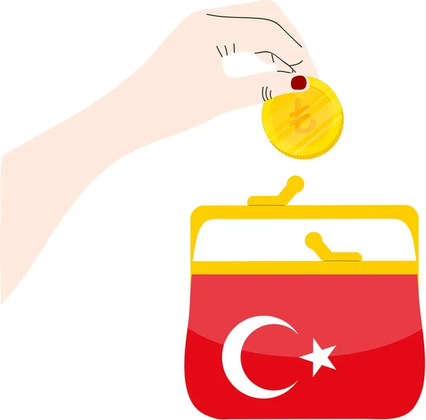 トルコのゴールドを握る手 — ストックベクタ