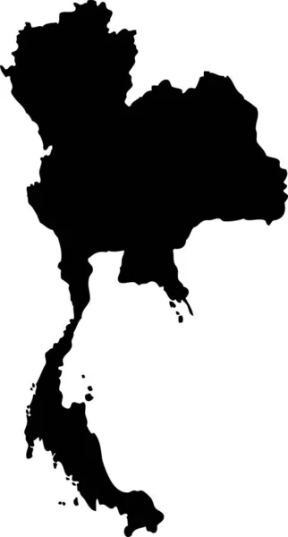 Asia Tailandia Mapa Vectorial Estilo Minimalista Dibujado Mano — Vector de stock