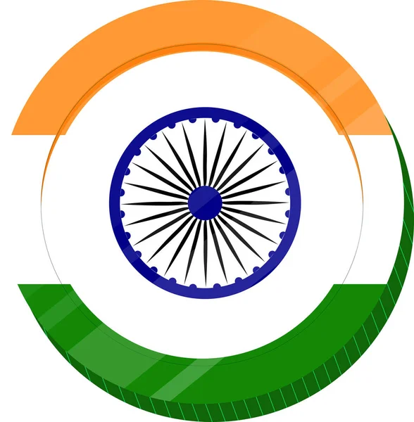 Bandera India Ilustración Vectorial Sobre Fondo Blanco — Vector de stock