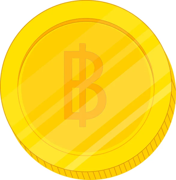 Mince Ikonou Bitcoinu Izolované Bílém Pozadí Plochý Styl Symbol Kryptoměny — Stockový vektor