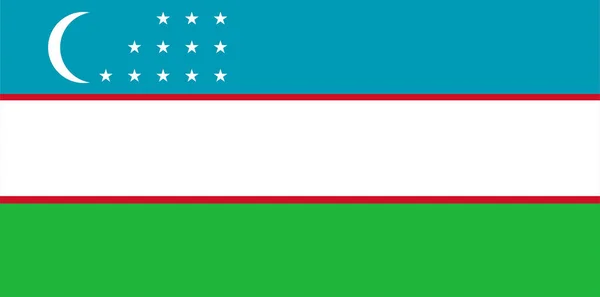 Uzbecká Vlajka Vektorová Ilustrace — Stockový vektor