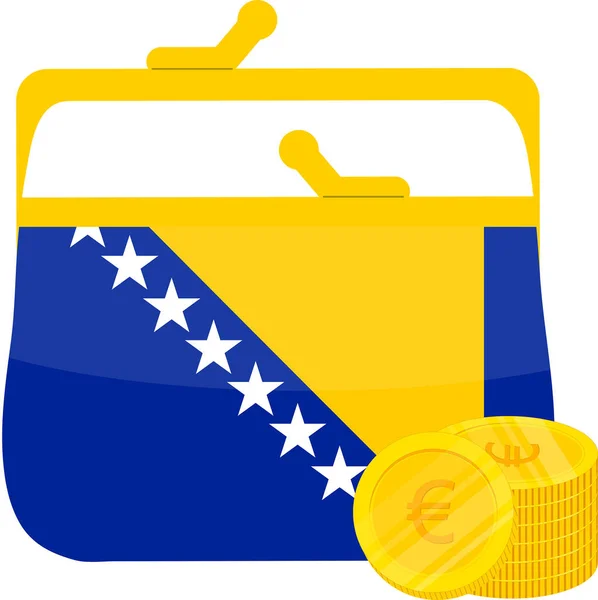 Illustration Einer Langen Schattenbanknote Und Einer Venezuela Fahne Einer Münze — Stockvektor