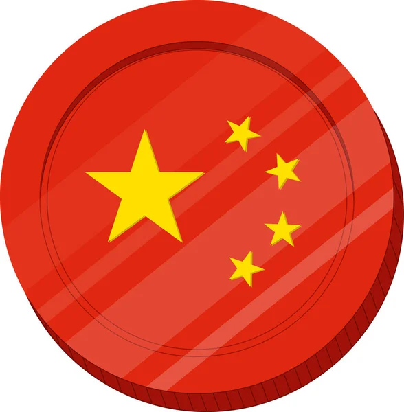 China Bandeira Mão Desenhada Renminbi Mão Desenhada — Vetor de Stock