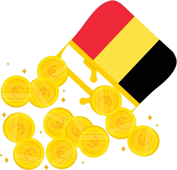 Belgien Vektor Handritad Flagga Eur — Stock vektor
