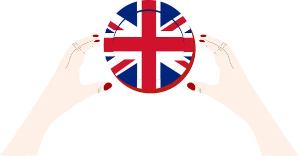 British Flag Hand Drawn Pound Sterling Hand Drawn — Stock Vector