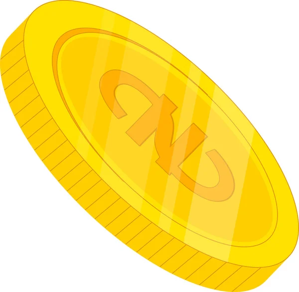 Ikona Zlaté Mince Kreslený Styl — Stockový vektor