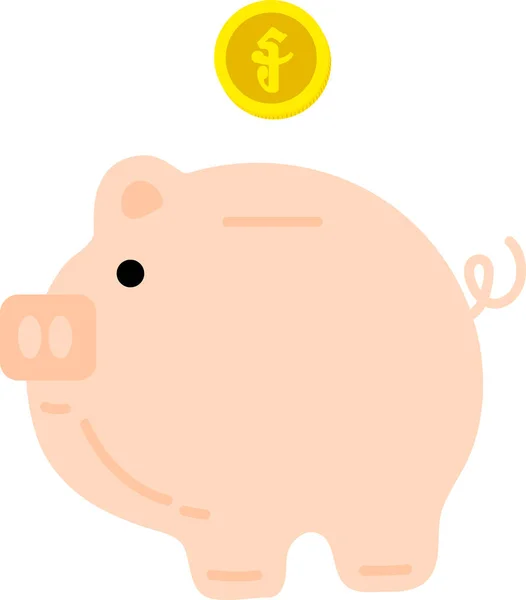 Piggy Banka Ikona Kreslený Styl — Stockový vektor