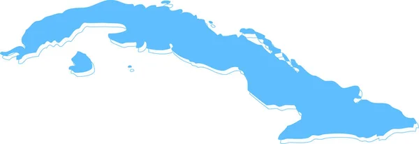 Kuba Vektor Map Hand Gaya Gambar Minimalisme - Stok Vektor