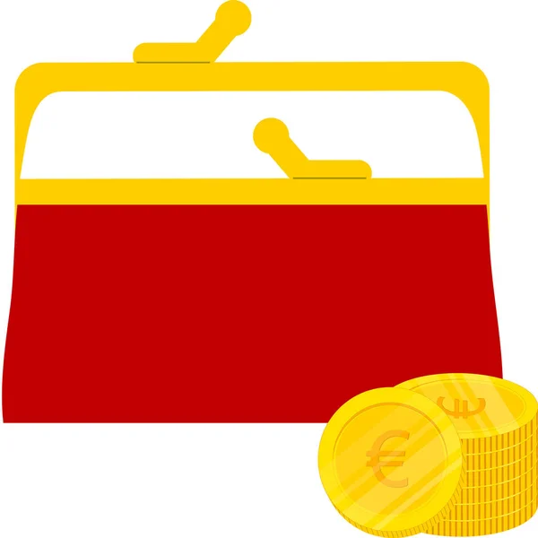 Taschenmünzen Euro Symbol — Stockvektor