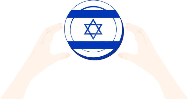 Izrael Flaga Wyciągnięta Ręcznie Izrael New Sheqel Wyciągnięty Ręcznie — Wektor stockowy