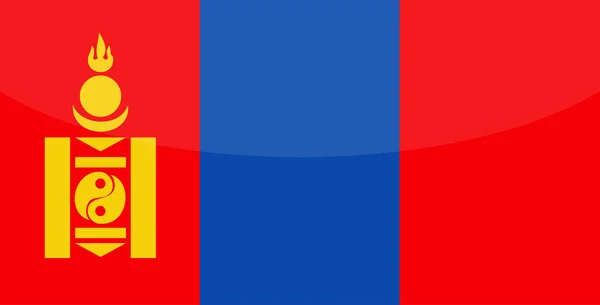 Флаг Монголии Нарисован Золотая Рука Тугрика Нарисована — стоковый вектор