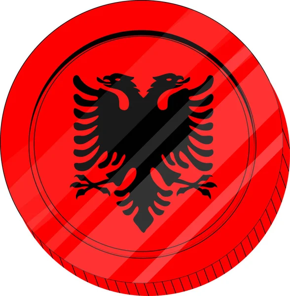 Albanië Vlag Hand Getrokken Albanese Lek Hand Getrokken — Stockvector