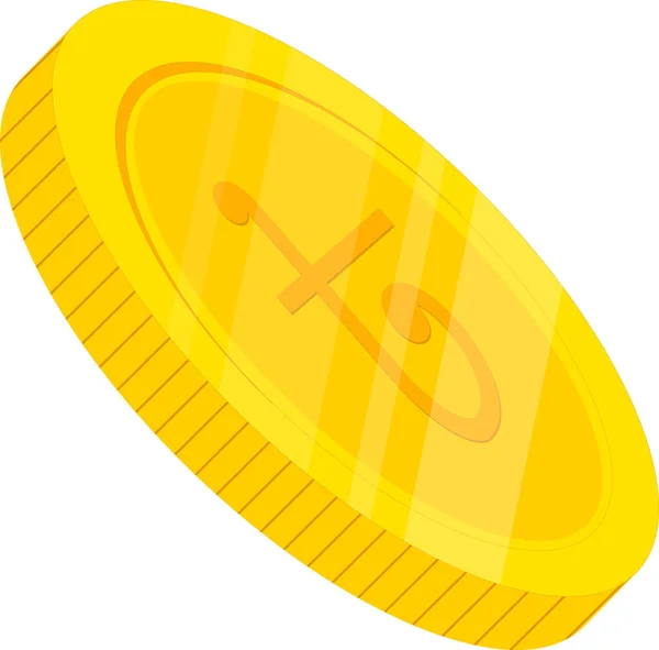 Vektor Illustration Der Münze Auf Weiß — Stockvektor