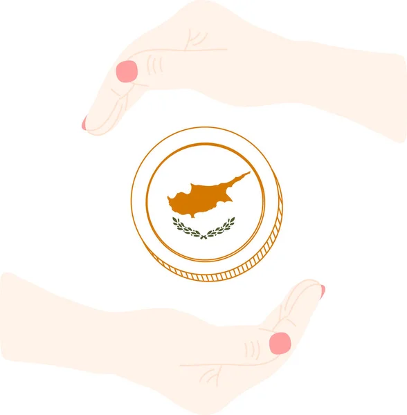 Chipre Bandeira Desenhada Mão Euro Desenhada Mão — Vetor de Stock