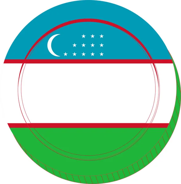 Usbekistan Flagge Form Einer Landkarte — Stockvektor