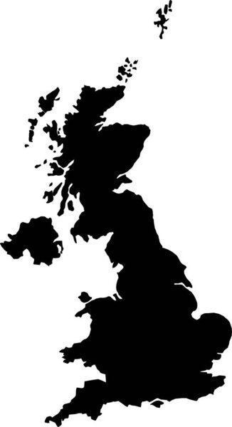 Europe United Kingdom map vector map.Hand drawn minimalism style.