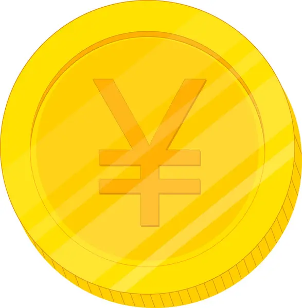 Yen Valuta Japansk Mynt Ikon Platt Stil — Stock vektor