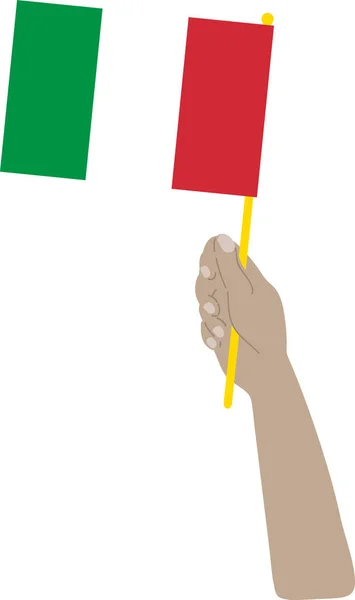 手握意大利国旗 — 图库矢量图片