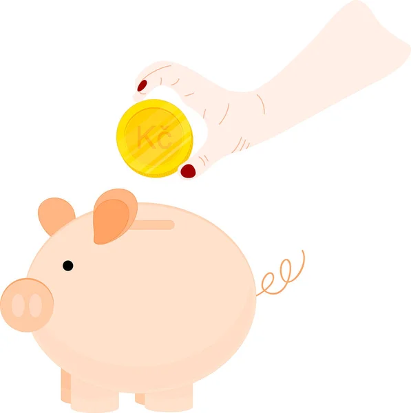 Piggy Coin Coin Icon Vector Graphic — Stock Vector