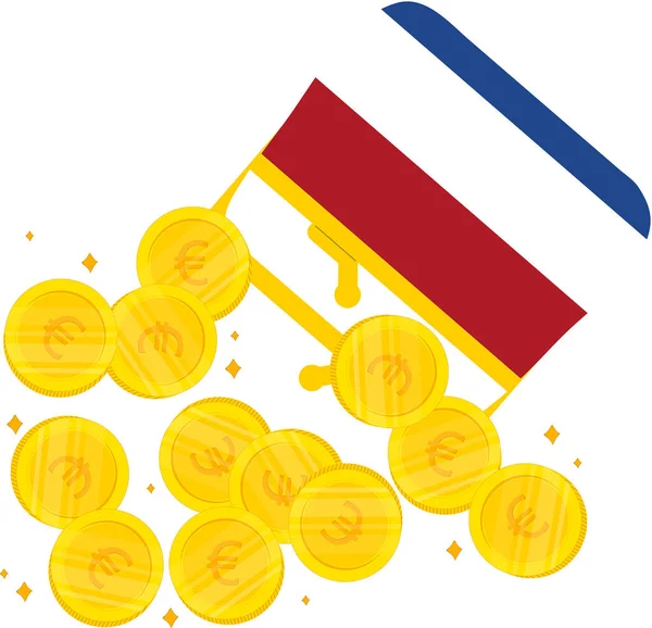 Goldmünze Und Eurowährung — Stockvektor