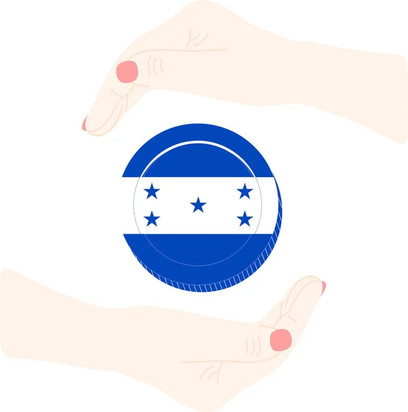 Mano Recante Bandiera Dell Honduras — Vettoriale Stock